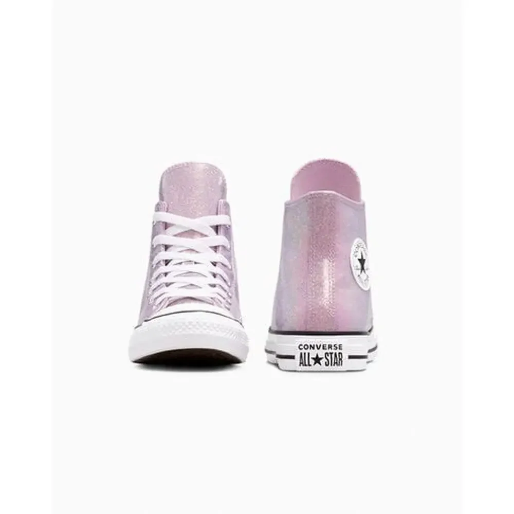 Big Kids Converse Chuck Taylor All Star Pink Disco Glitter High Top Shoes 6 NEW